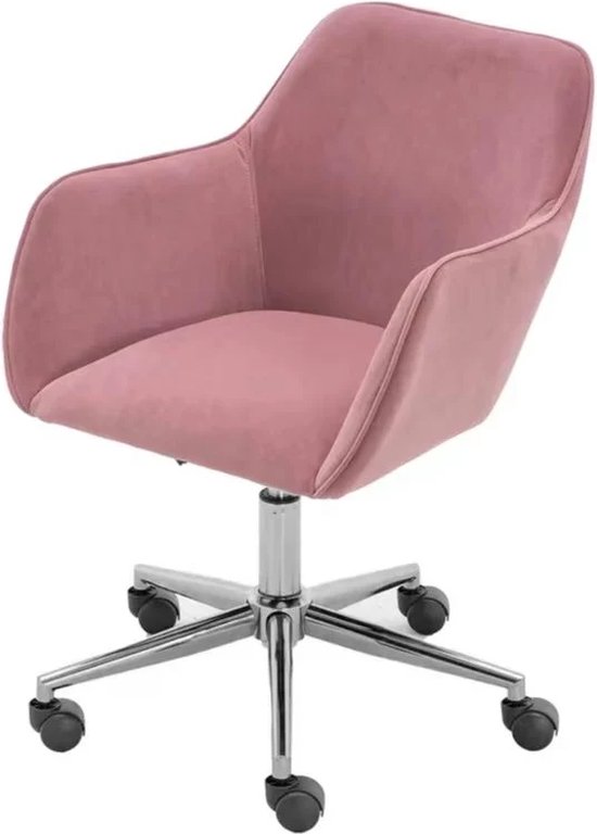 Moderne Velvet Bureaustoel Roze met onderstel Fluweel Beauty Salon... | bol.com