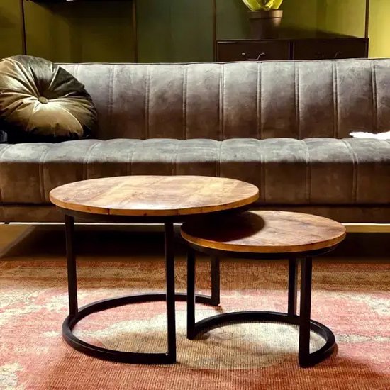 Salontafel Set Amsterdam - Set van 2 - Mangohout - Rond