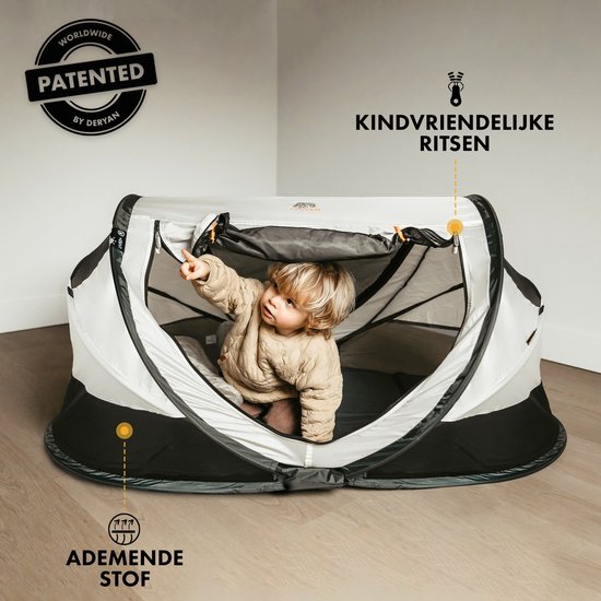 Deryan Peuter Luxe Campingbedje – Inclusief zelfopblaasbare matras - Cream  | bol.com