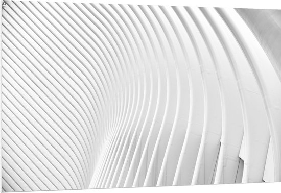 PVC Schuimplaat - Golvende Bogen in het Wit - 150x100 cm Foto op PVC Schuimplaat (Met Ophangsysteem)