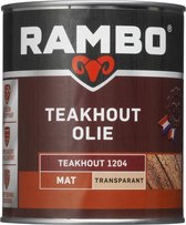 Rambo Teakhout Olie Mat Transparant - Waterafstotend - Impregneert & Beschermt - 0.75L