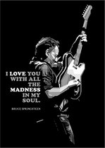 Allernieuwste.nl® Canvas Schilderij Bruce Springsteen Tribute - Rockzanger - gitarist - 50 x 70 cm