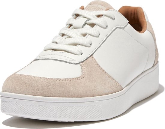FitFlop Rally Leather/Suede Panel Sneakers WIT - Maat 41