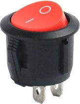 KCD1-105 Mini wipschakelaar Rond ⌀22mm On/Off - 3A 250V AC - Rood