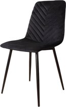 DS4U® Gaby eetkamerstoel Velvet Zwart - Luxe design - Comfortabel zitvlak - Stijlvolle toevoeging aan uw interieur
