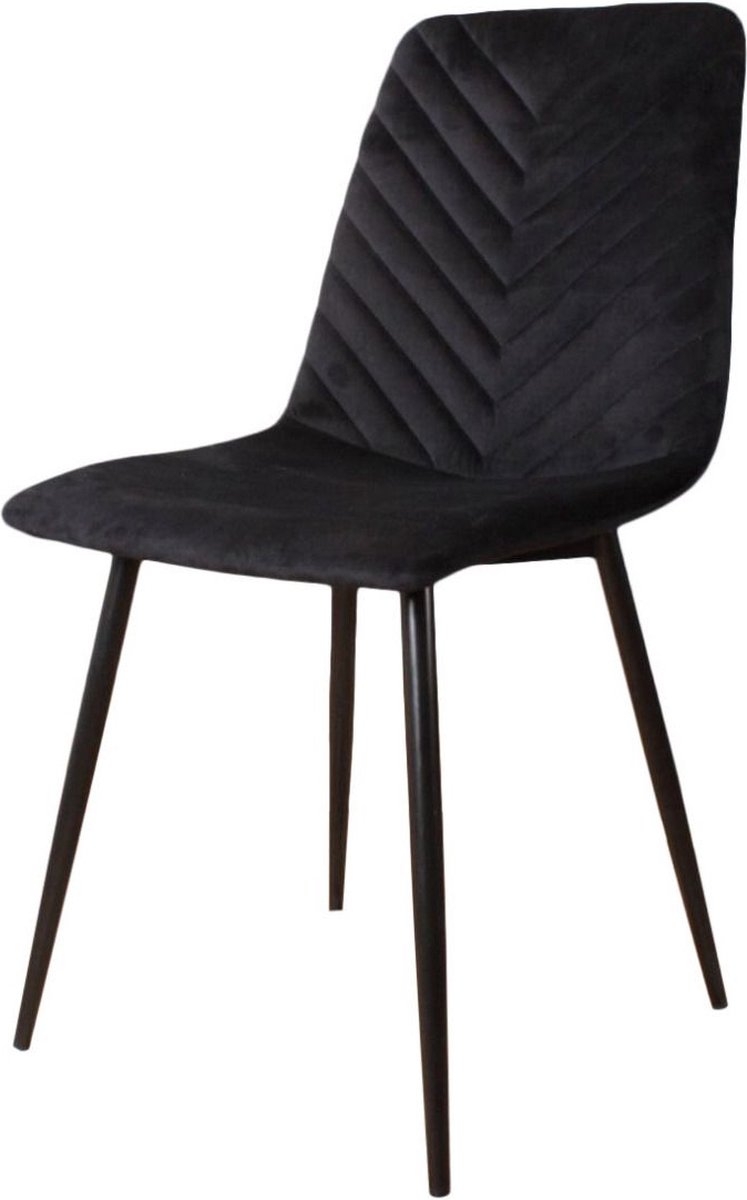 DS4U - Gaby eetkamerstoel Velvet Zwart - Luxe design - Comfortabel zitvlak - Stijlvolle toevoeging aan uw interieur