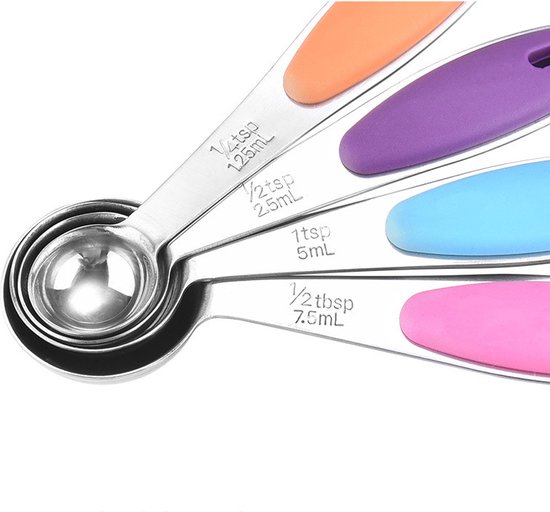 Ensemble de 10 tasses à mesurer en acier inoxydable - Tailles de tasses et cuillères - Empilables et emboîtables