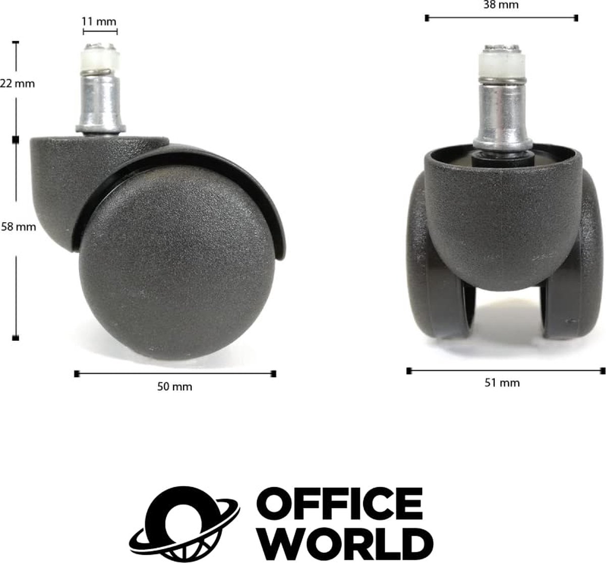 Stoelwielen met 11mm stiftdikte | Specialist voor NL & BE