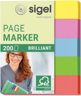 Sigel indexeringsstrookjes - 12x50mm - 5 kleuren - papier - index tabs - SI-HN625