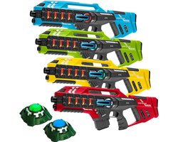Light Battle Connect Lasergame set - 4 Mega Blasters (Rood, Blauw, Groen, Geel) + 2 Targets - Lasergun speelgoed voor kinderen