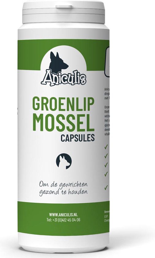 Aniculis - Groenlipmossel capsules voor honden (300 capsules) - Voor soepele spieren en gewrichten - Hoog gehalte aan glycosaminoglycanen, rijk aan omega-3 vetzuren - 100% natuurlijk uit Nieuw-Zeeland