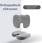 Ergonomisch Zitkussen - Orthopedisch Zitkussen - Stuitkussen - Kussen - Compact - Multifunctioneel - Antislip - Grijs