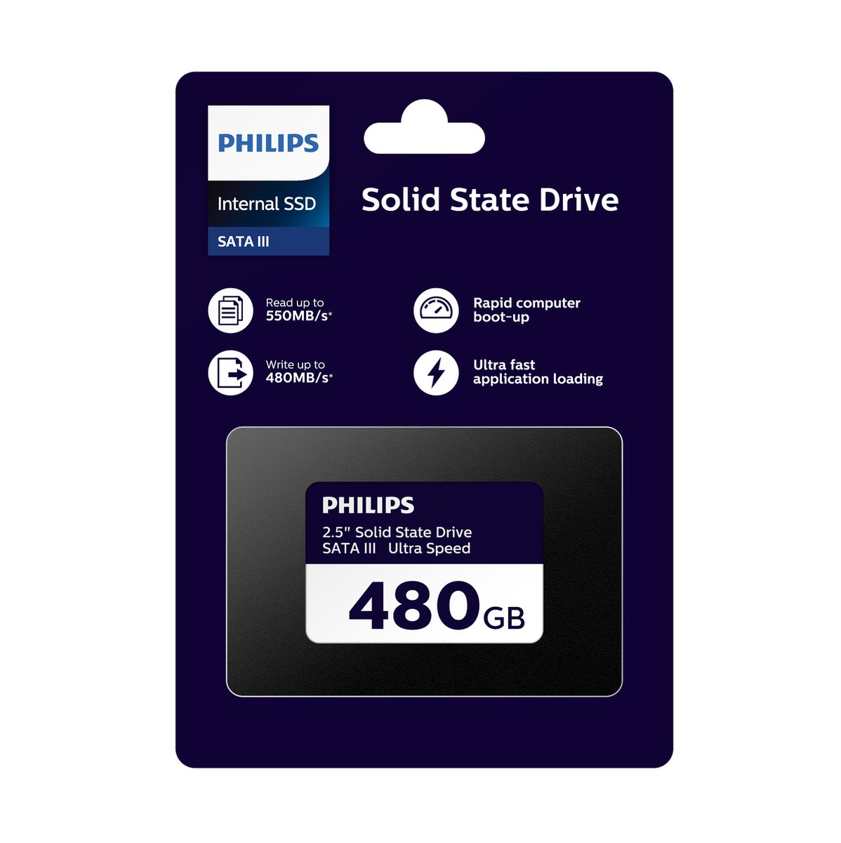Philips FM48SS130B Interne SSD - 480 GB - 2.5 Inch - SATA III - Ultra Speed  - 3D TLC NAND