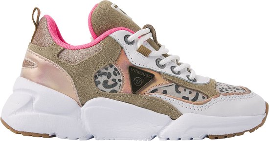 Vingino Beau Lage sneakers - Leren Sneaker - Meisjes - Beige - Maat 34 | bol