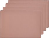 Sets de table Zeller aspect cuir - 8x - 45 x 30 cm - rose saumon