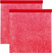 Santex Tafelkleed op rol - 2x - non woven polyester - rood - 120 cm x 10 m