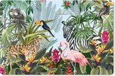 Bol.com Bureau onderlegger - Muismat - Bureau mat - Jungle - Natuur - Jongens - Meisjes - Kinderen - Zebra - Flamingo - 60x40 cm aanbieding