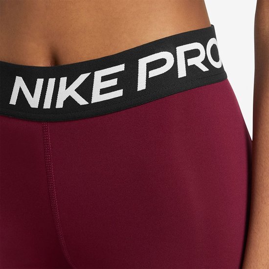 Nike Pro 3´´ Korte Broek Dames - Dark Beetroot / Black / White - L - Nike