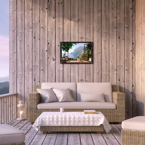 Affiche jardin Gards Vue sur la mer - 60x40 cm - Toile jardin - Décoration de jardin - Décoration murale extérieur - Tableau jardin