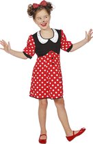Wilbers & Wilbers - Mickey & Minnie Mouse Kostuum - Minnie De Mooie Muis - Meisje - Rood - Maat 152 - Carnavalskleding - Verkleedkleding
