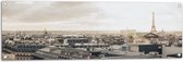 Tuinposter – Uitzicht van Parijs met in de Achtergrond de Eiffeltoren, Frankrijk - 120x40 cm Foto op Tuinposter (wanddecoratie voor buiten en binnen)