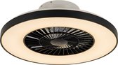 QAZQA climo star - Dimbare LED Smart Plafondventilator met Verlichting | Lamp en Afstandsbediening - 1 lichts - Ø 60 cm - Zwart - Woonkamer | Slaapkamer | Keuken