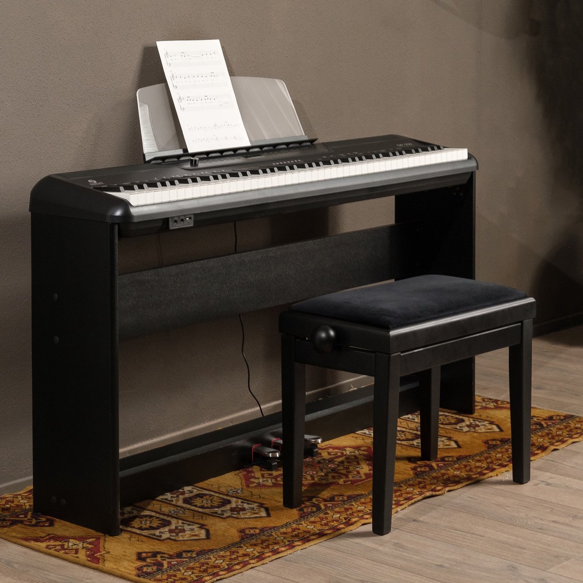 Fazley DP-250-WH piano numérique avec stand et banquette pi