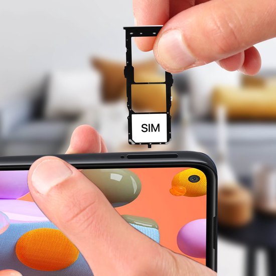 Geschikt voor Samsung A11 Simkaartlade 2x Nano SIM en Micro SD