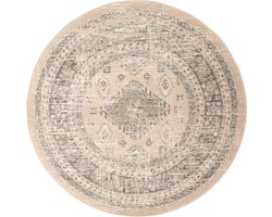 Rond vintage vloerkleed Aila Zand/Beige - Rond 240 Ø - (XL)