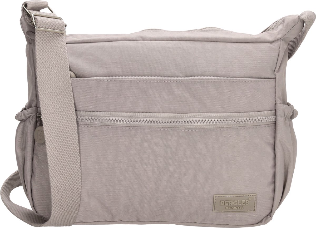 Beagles Originals Vilhena Crossbody Schoudertas met handige Ritsvakken - Lichtgrijs