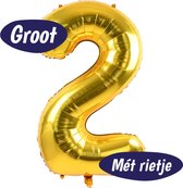 Cijfer Ballonnen - Ballon Cijfer 2 - 70cm Goud - Folie - Opblaas Cijfers - Verjaardag - 2 jaar, 20 jaar, 21 jaar - Versiering
