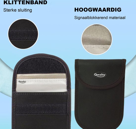 Faraday Kooi Hoesje (2 PACK) + 2x RFID kaarthouders - Autosleutel RFID Antidiefstal - Keyless Entry Go Sleutel Etui - Qwality4u - Qwality
