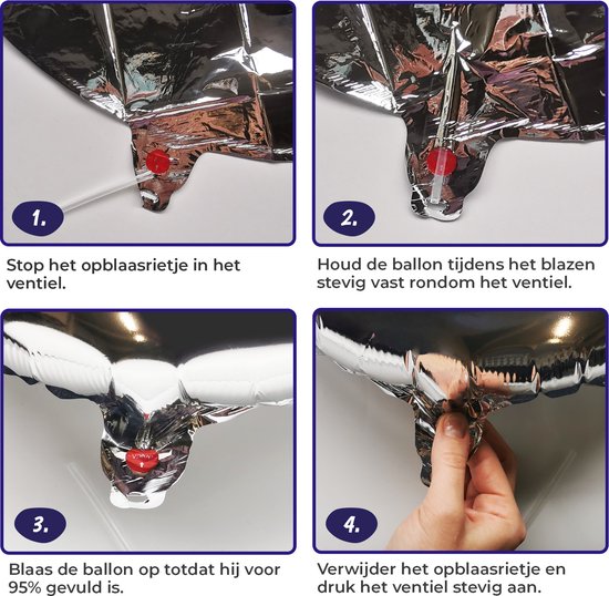 Ballon Aluminium Chiffre 9 - Or Rose - 70cm - Incl. Paille Gonflable - Décoration Anniversaire