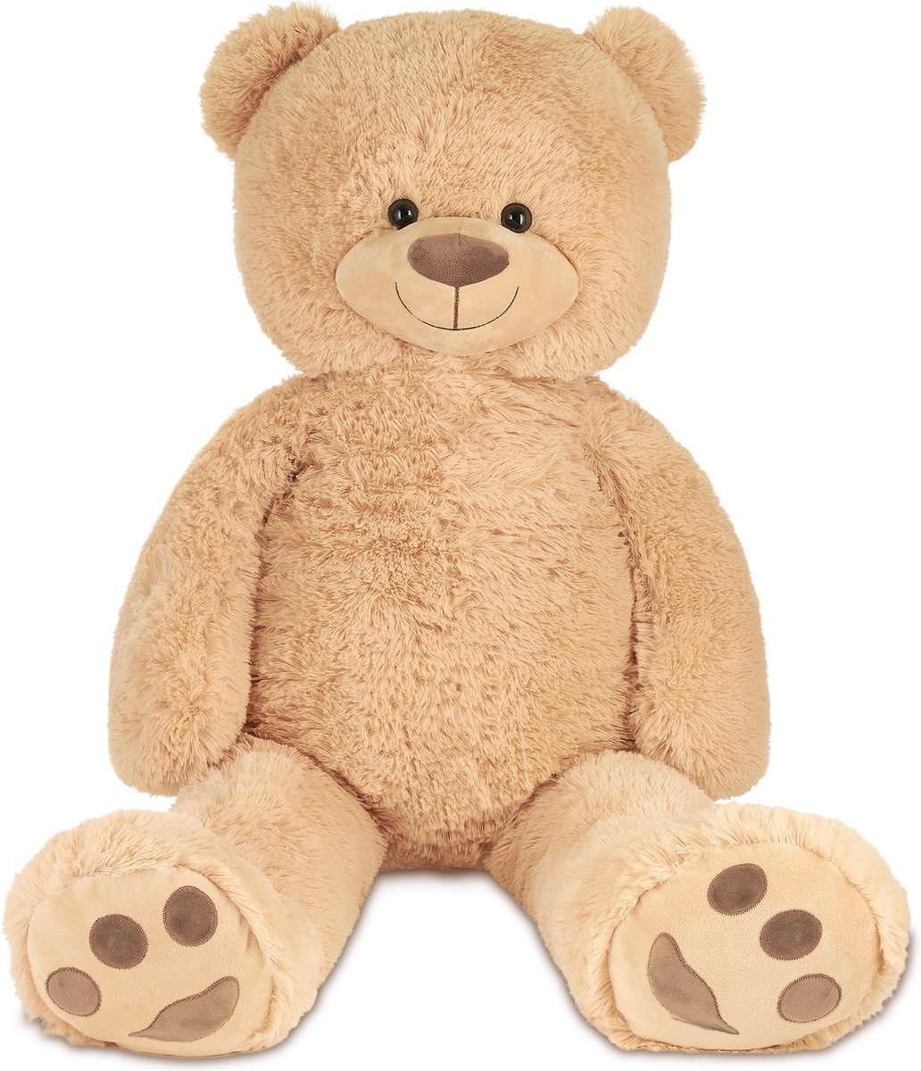 BRUBAKER - Reuze XXL Beige Knuffel Beer - Teddybeer - Pluche - 100cm - Teddybear Groot - Knuffelbeer - Cadeau — afbeelding 7