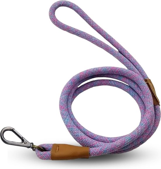 Leashr Hondenriem - Leiband met Clipsluiting - Design - Hond - Paars - Kwaliteit - 1 CM x 150 CM