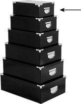 5Five Opbergdoos/box - zwart - L28 x B19.5 x H11 cm - Stevig karton - Blackbox