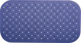 MSV Douche/bad anti-slip mat badkamer - rubber - blauw - 36 x 65 cm - met zuignappen