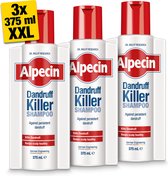 Alpecin Dandruff Killer Anti Roos Shampoo 3x 375ml | Effectief verwijdert en voorkomt roos | Haarverzorging voor mannen Made in Germany