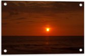 Tuinposter – Roodkleurige Zonsondergang aan de Horizon bij de Oceaan - 60x40 cm Foto op Tuinposter (wanddecoratie voor buiten en binnen)