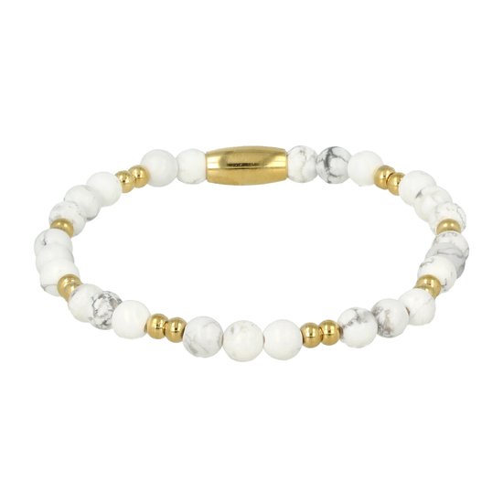 Leonardo Gold Hope Armband Mit Cateye und Glasperlen in der Farbe Gold-Weiß, Umfang: 16cm, 018113