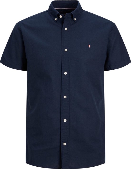Jack & Jones Overhemd Jprblusummer Linen Shield Shirt S/s 12233118 Navy Blazer/slim Fit Mannen Maat - M