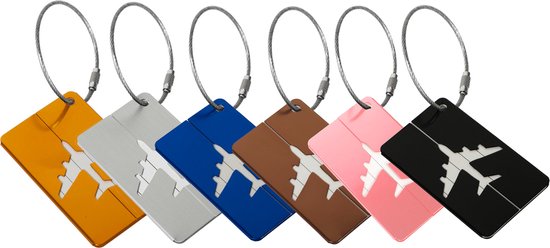 Aquarel Zon Bagagelabels met Naam ID Identifier Labels voor