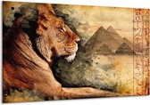 Peinture sur verre Lion | Marron, gris, noir | 120x70cm 1Hatch | Tirage photo sur verre |  F003309