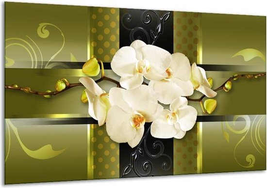 Glasschilderij Orchidee | Groen | | Foto print op Glas |  F005832