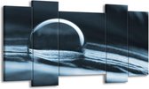 GroepArt - Schilderij - Macro - Blauw - 120x65cm 5Luik - Foto Op Canvas - GroepArt 6000+ Schilderijen 0p Canvas Art Collectie - Wanddecoratie