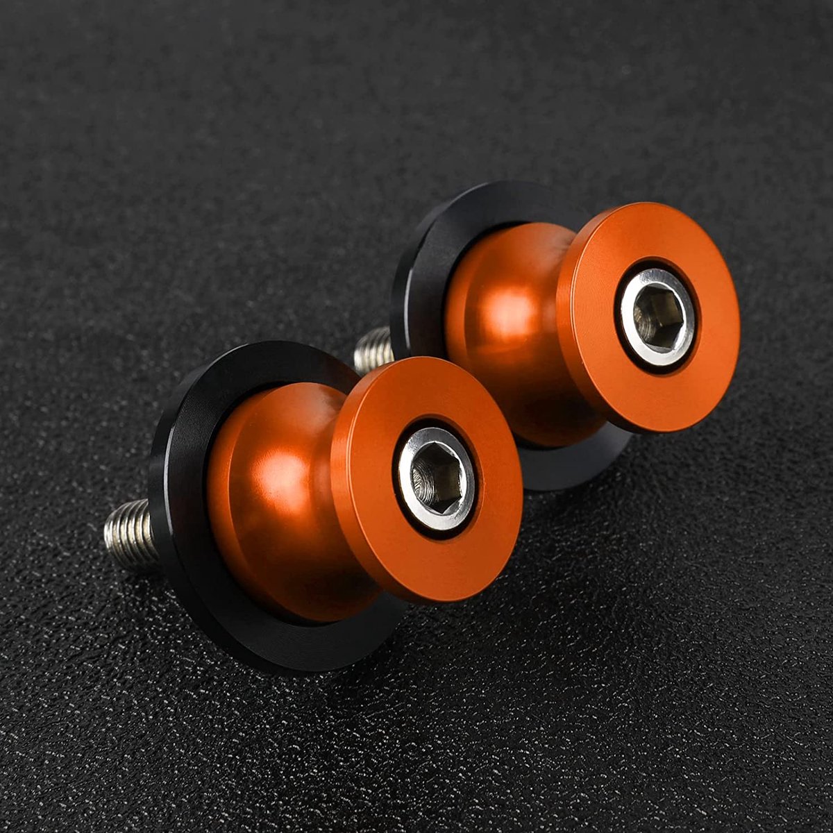 Bobines Bras Oscillant Moto KTM Duke - Lot De 2, M10x1.25mm, Aluminium Orange, Compatible 125 200 250 390 490