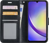 Hoes Geschikt voor Samsung A34 Hoesje Book Case Hoes Flip Cover Wallet Bookcase - Zwart.