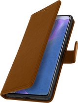 Geschikt voor Samsung Galaxy Note 20 Bookcover Video Support Functie bruin