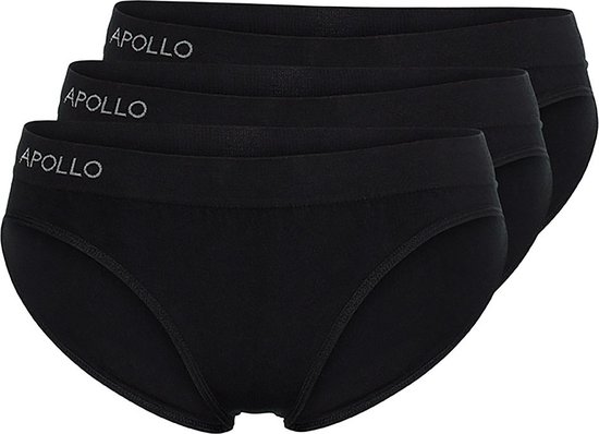 Apollo - Dames slip - Zwart - Maat L - 3-Pack - Dames ondergoed - Sloggie ondergoed - Dames boxershort