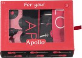 Apollo - Giftbox boxershorts heren - Muziek - Rood/Zwart - Maat M - Cadeaudoos - Geschenkdoos - Giftbox mannen - Verjaardagscadeau